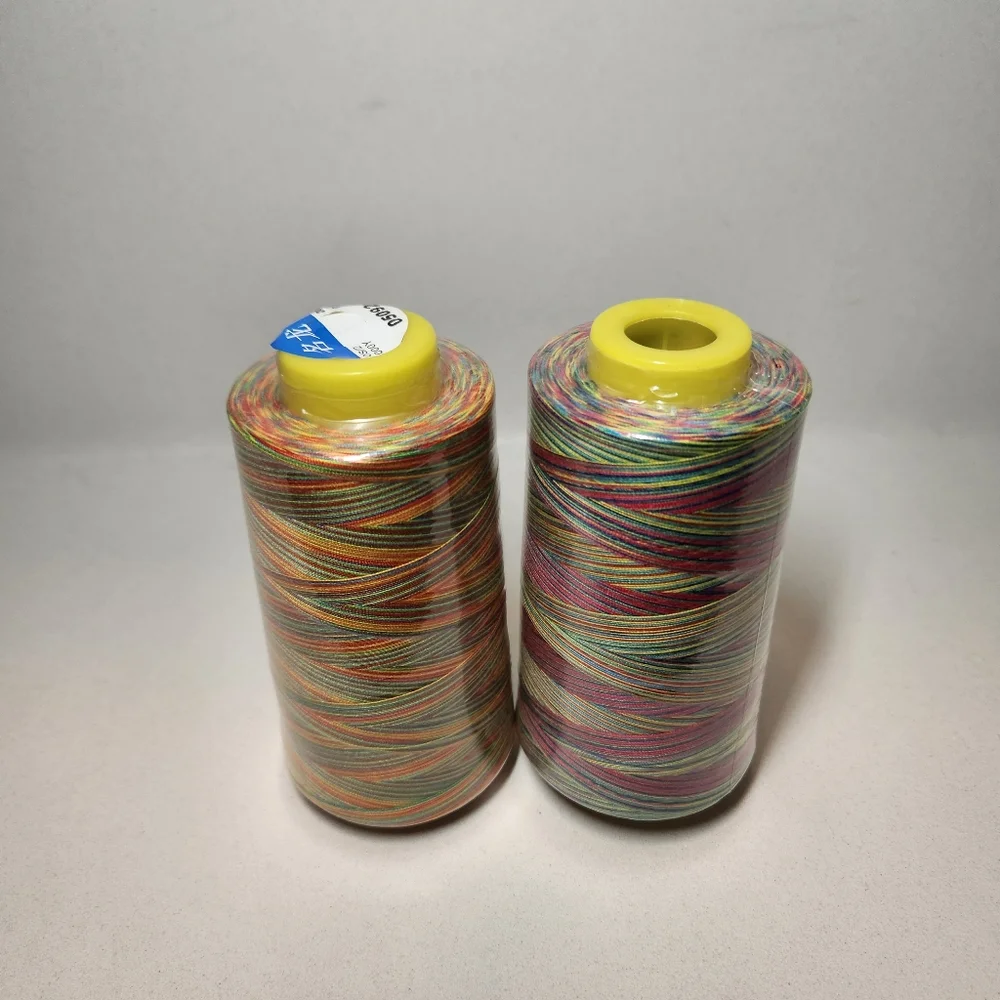 NEW 6000 Yards Serger Thread Sewing, Rainbow Spools Sewing Machine String 2 Con